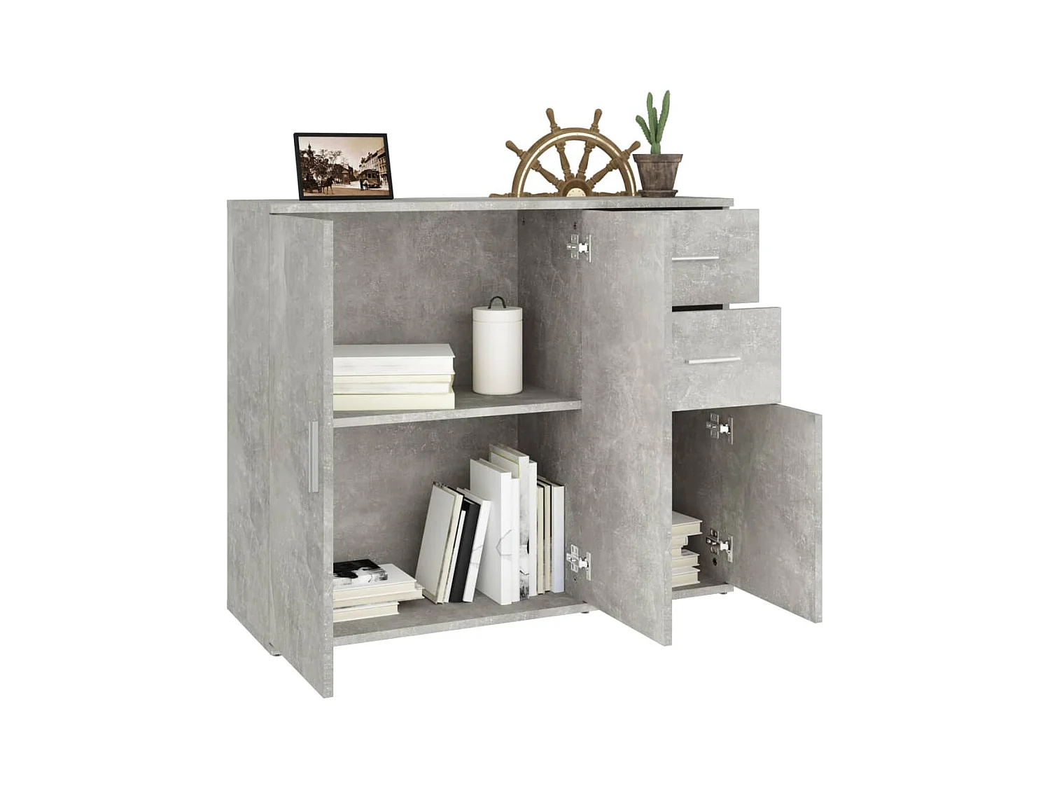 Buffet | Bahut | Meuble de rangement Gris béton 91x29,5x75 cm Bois d'ingénierie