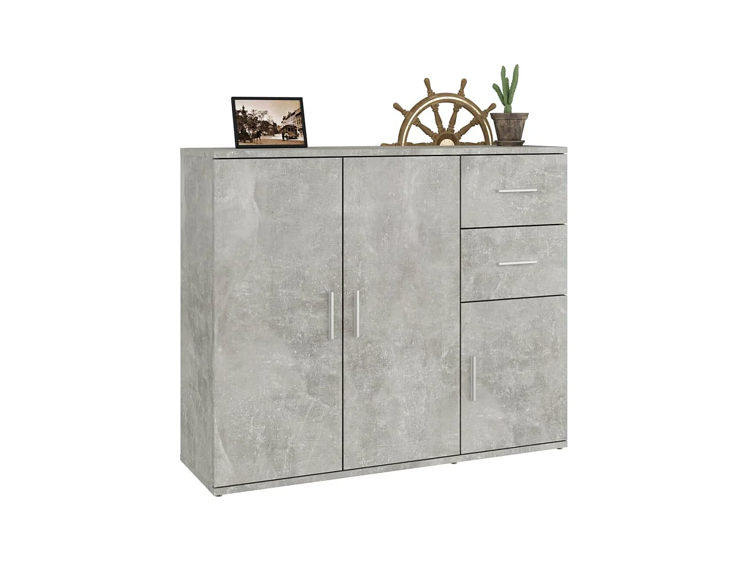 Buffet | Bahut | Meuble de rangement Gris béton 91x29,5x75 cm Bois d'ingénierie