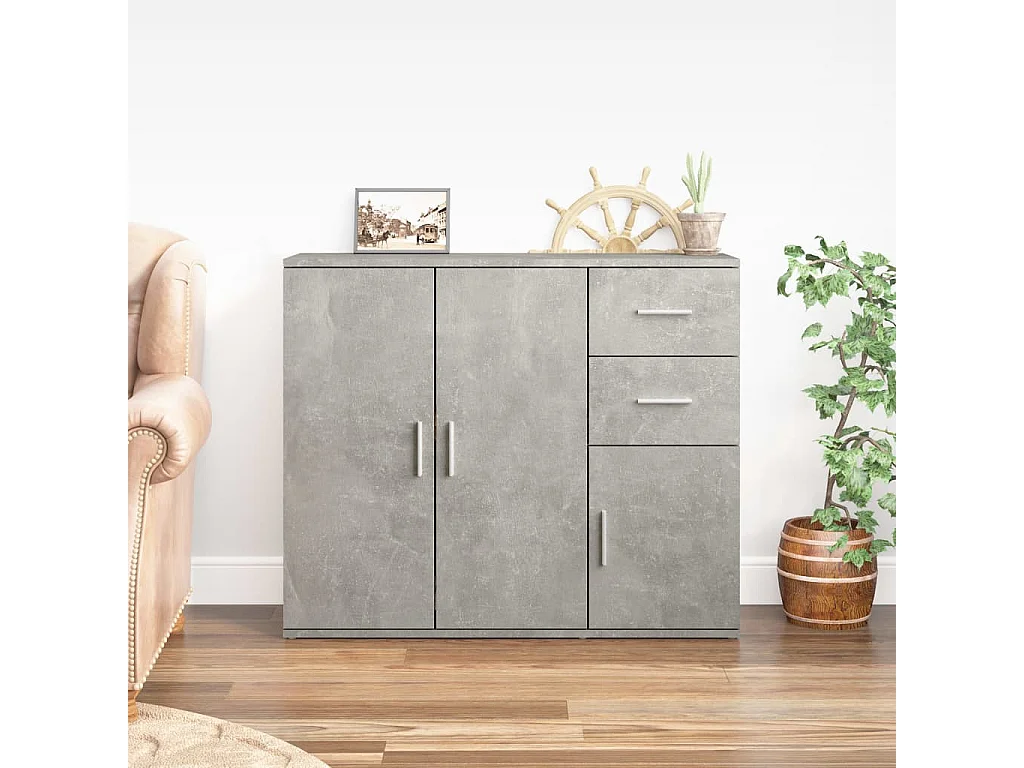 Buffet | Bahut | Meuble de rangement Gris béton 91x29,5x75 cm Bois d'ingénierie