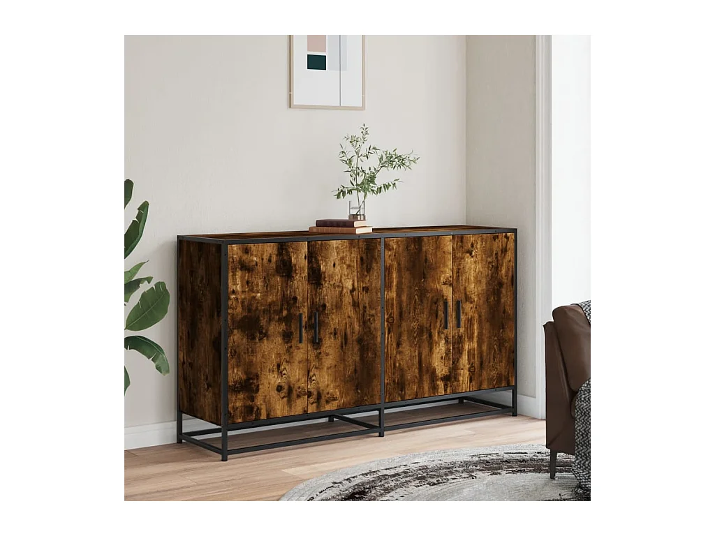 Credenza | Buffet | Armadio Rovere Fumo 134x35x76 cm in Truciolato