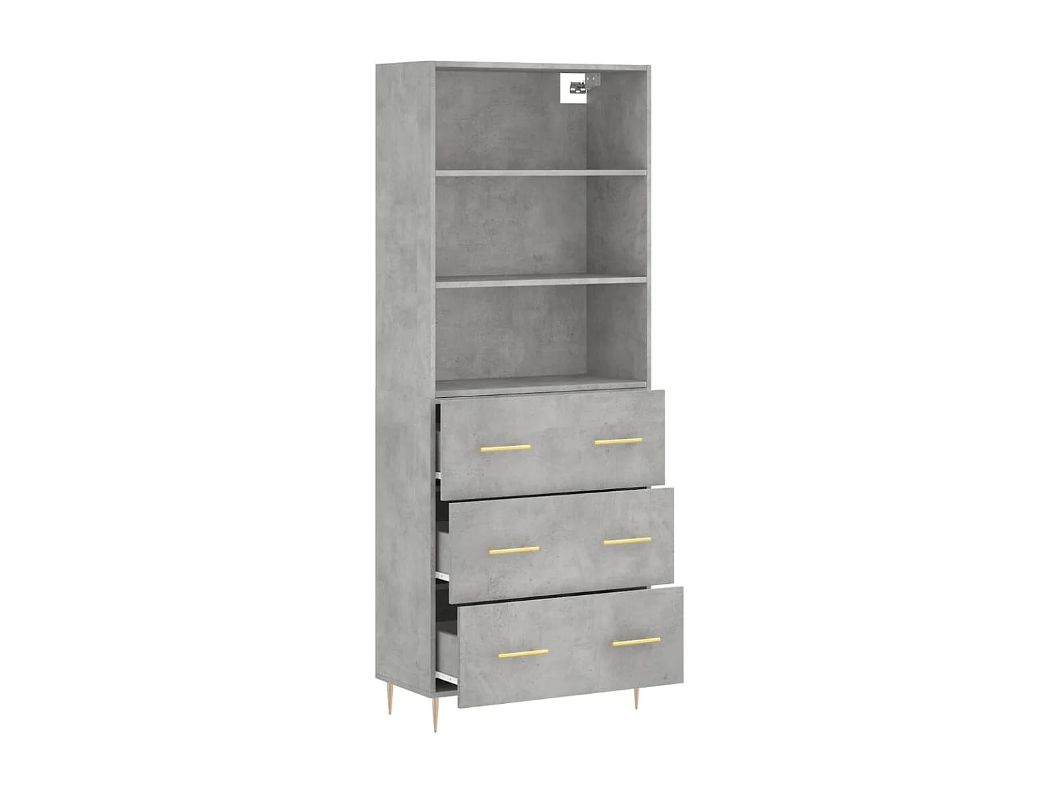 Credenza | Buffet | Armadio Grigio Cemento 69,5x34x180 cm in Legno Multistrato