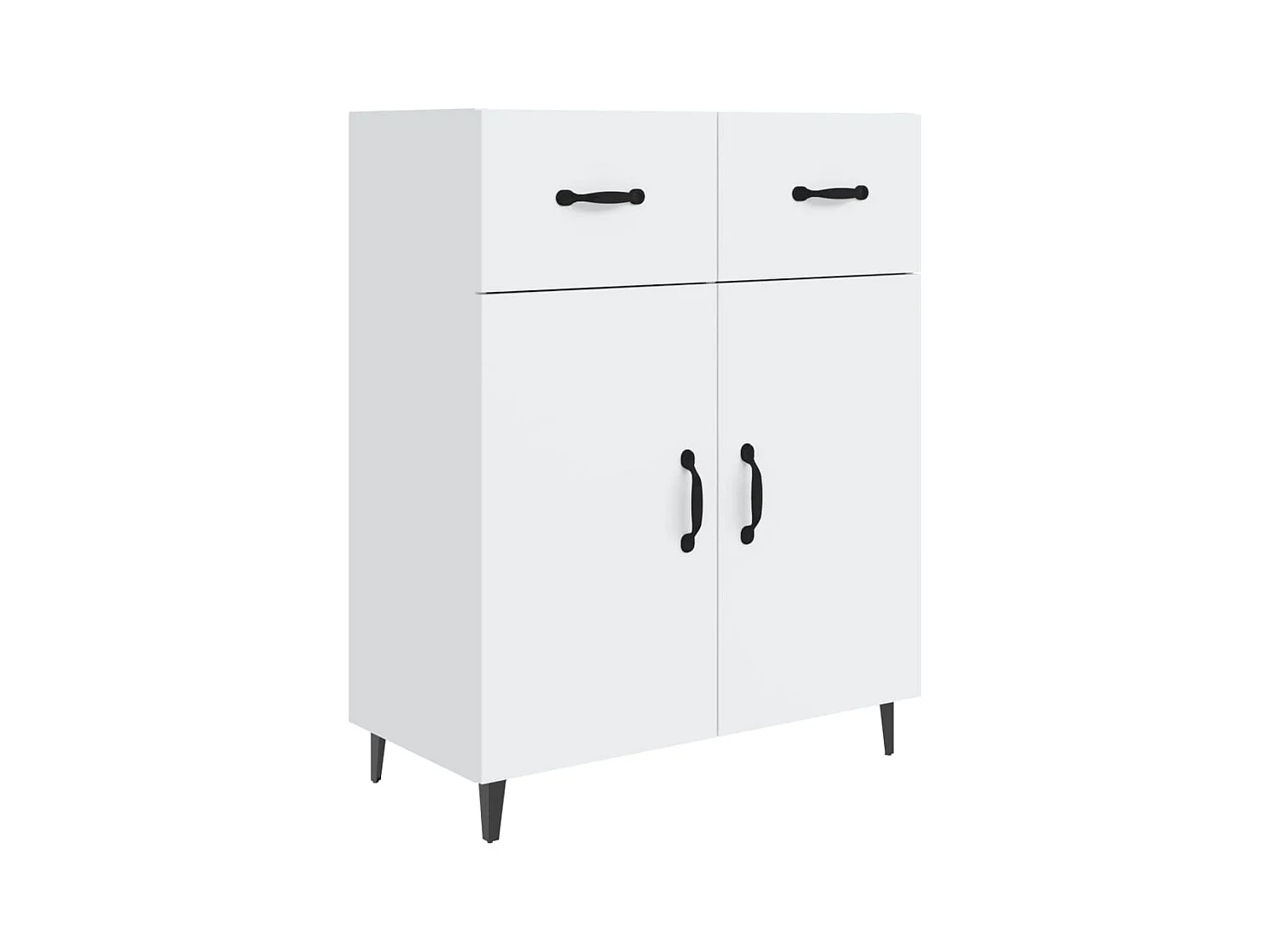 Credenza | Buffet | Armadio Bianca 69,5x34x90 cm in Legno Multistrato