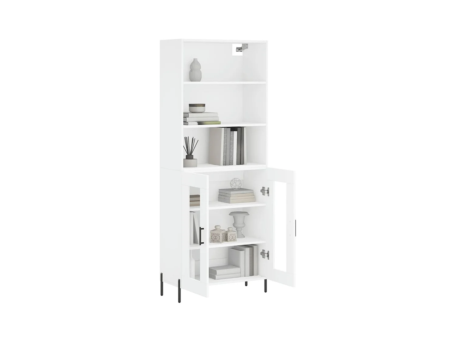 Credenza | Buffet | Armadio Bianca 69,5x34x180 cm in Legno Multistrato