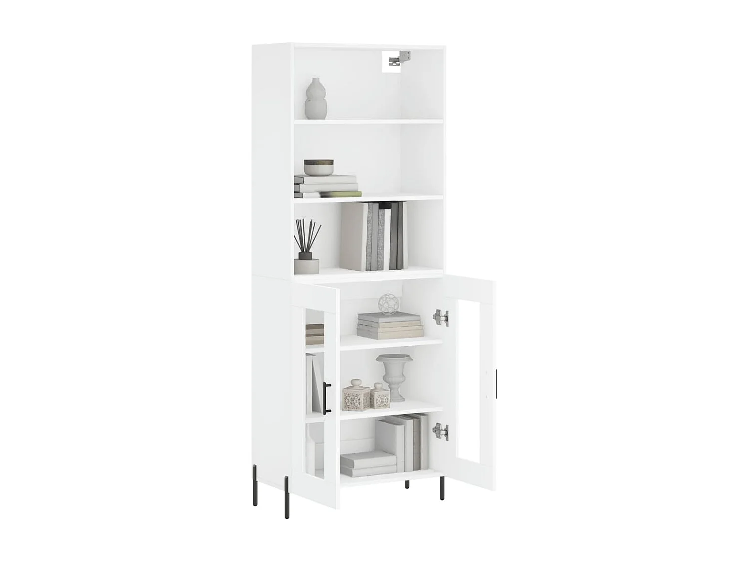 Buffet | Bahut | Meuble de rangement haut Blanc 69,5x34x180 cm Bois d'ingénierie