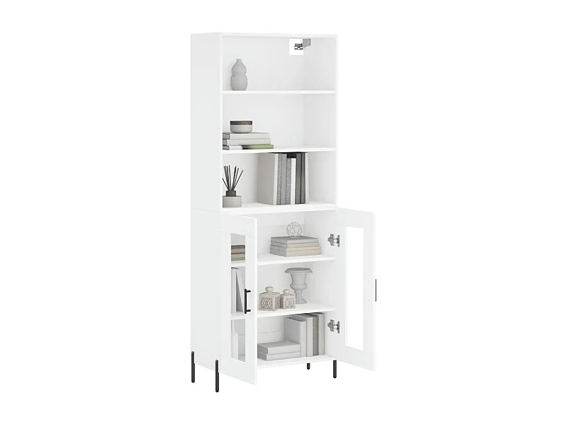 Buffet | Bahut | Meuble de rangement haut Blanc 69,5x34x180 cm Bois d'ingénierie