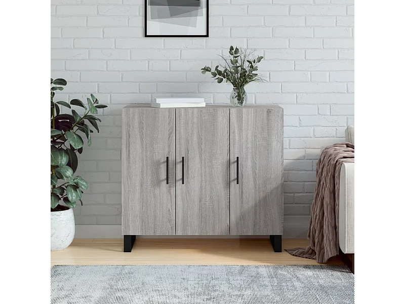 Credenza | Buffet | Armadio Grigio Sonoma 90x34x80 cm in Legno Multistrato