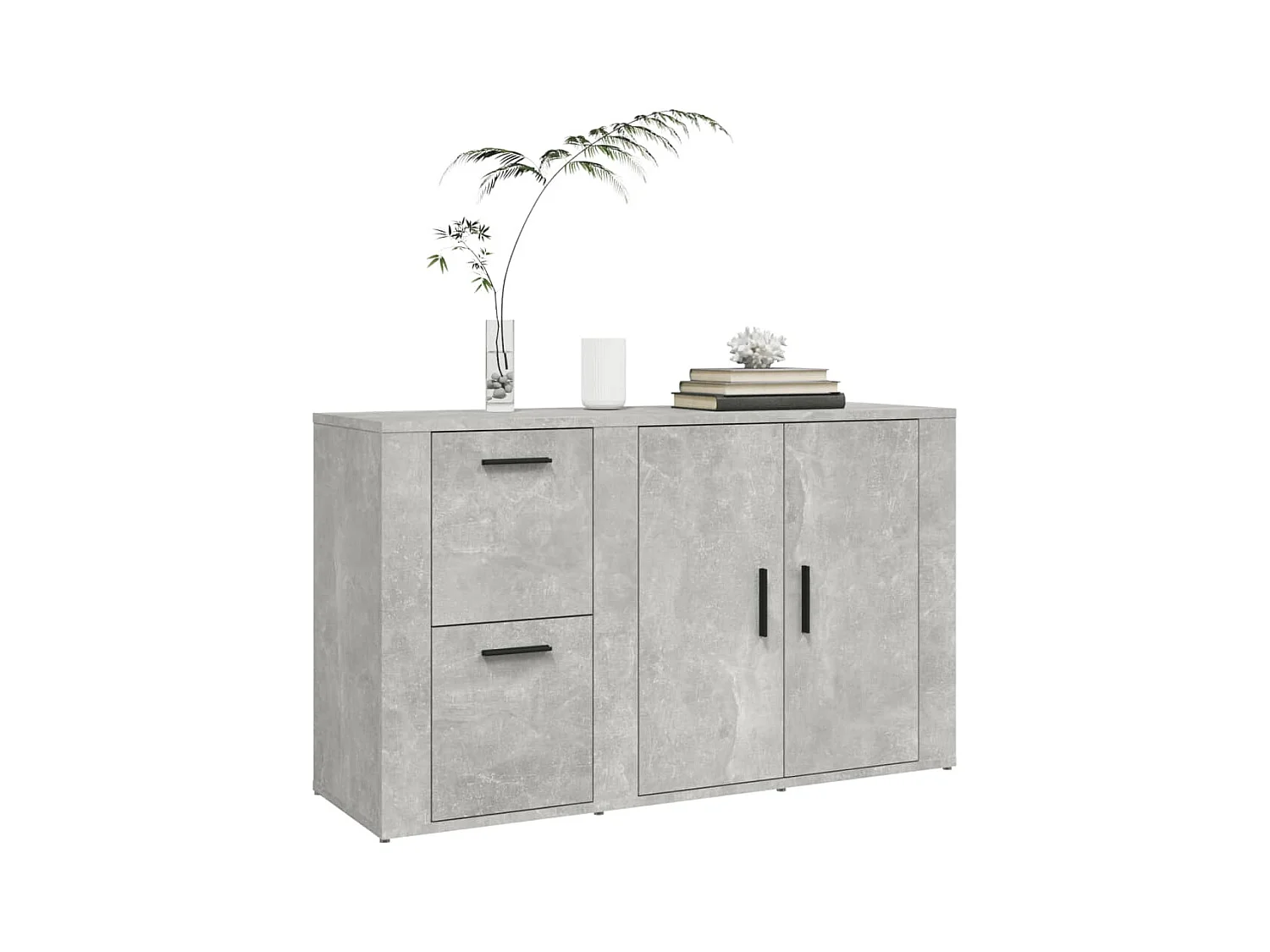Credenza | Buffet | Armadio Grigio Cemento 100x33x59,5 cm in Legno Multistrato