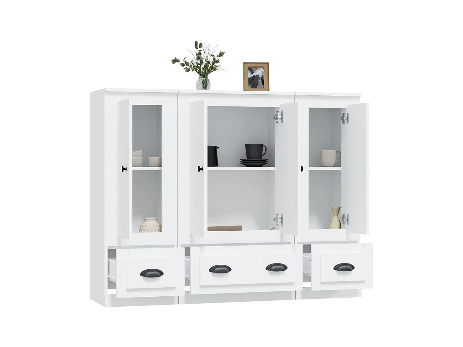 Buffets | Bahuts | Meuble de rangement 3 pcs blanc bois d'ingénierie