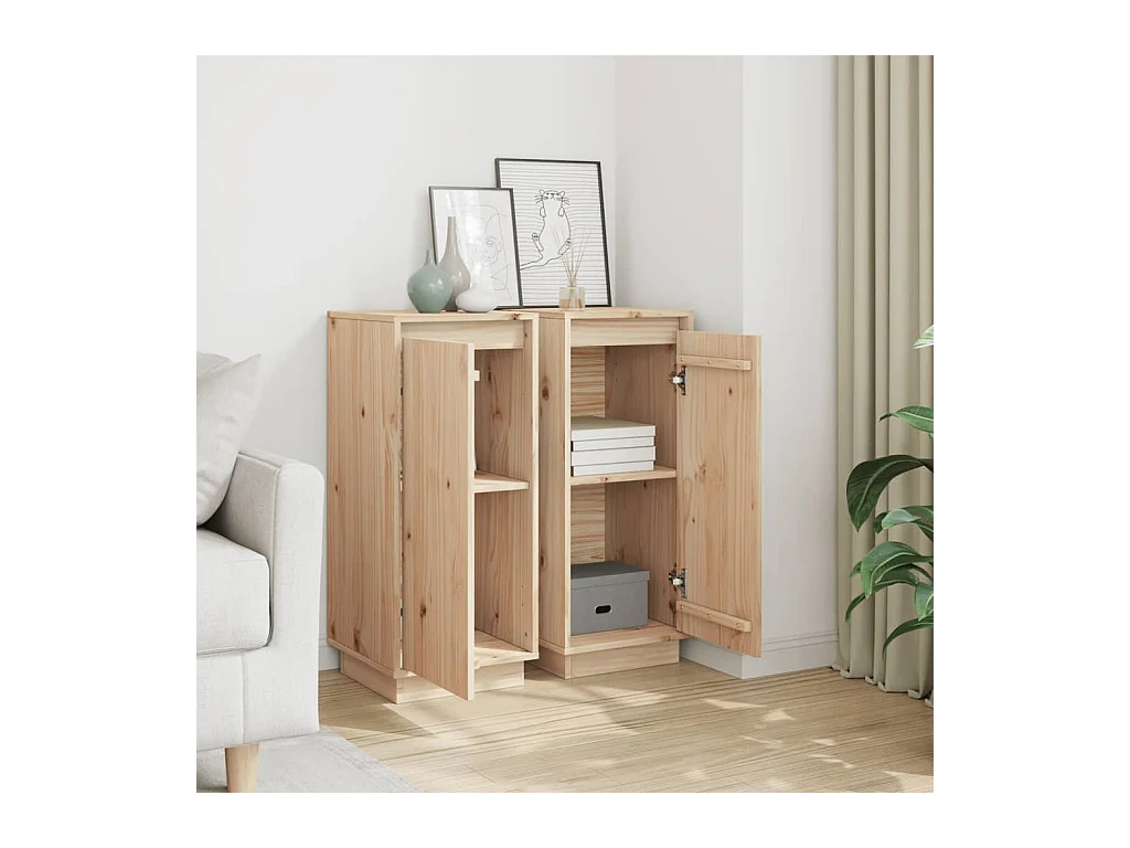 Buffets | Bahuts | Meuble de rangement 2 pcs 31,5x34x75 cm Bois massif de pin