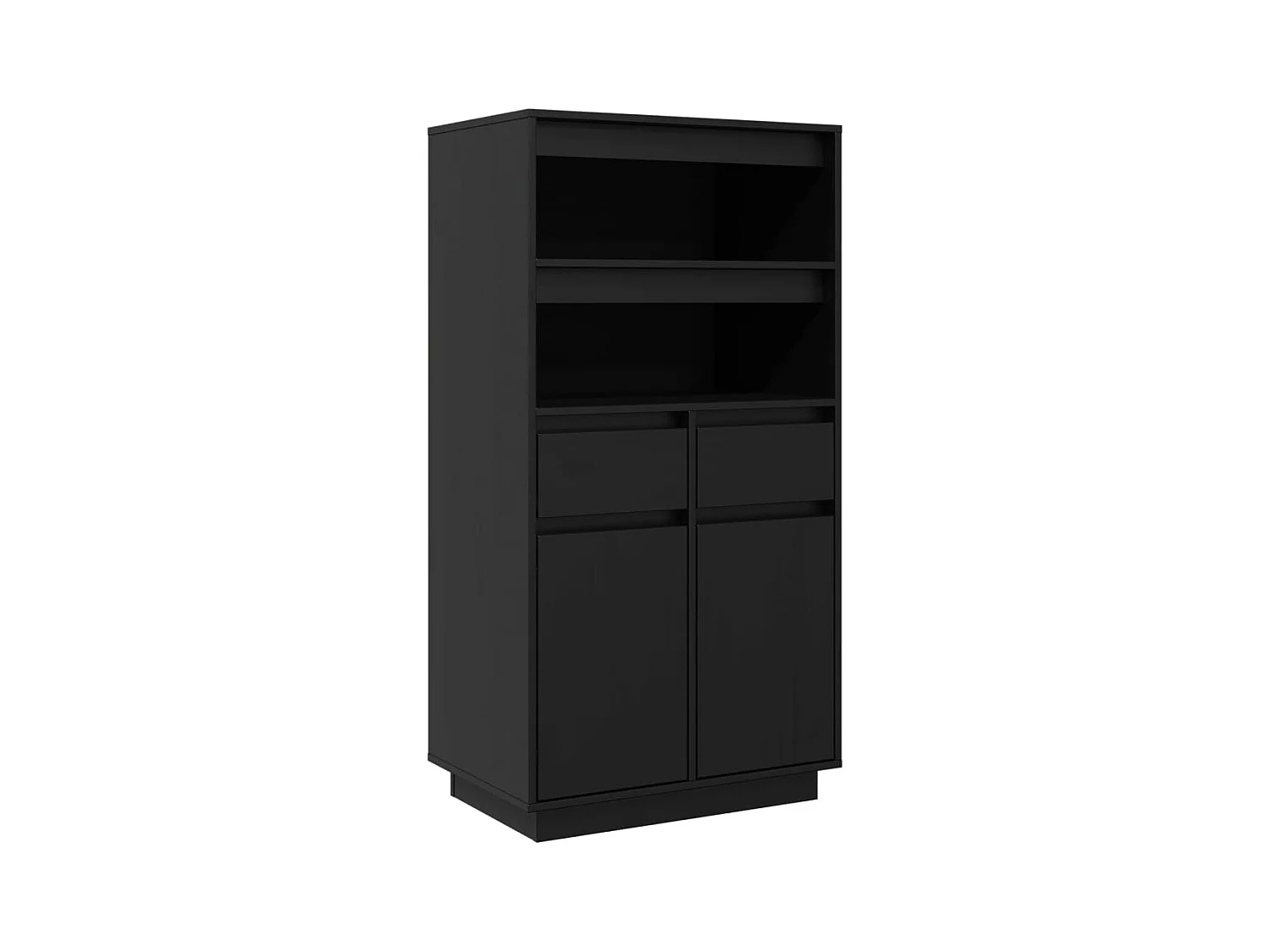 Buffet | Bahut | Meuble de rangement haut Noir 60x40x116,5 cm Bois massif de pin