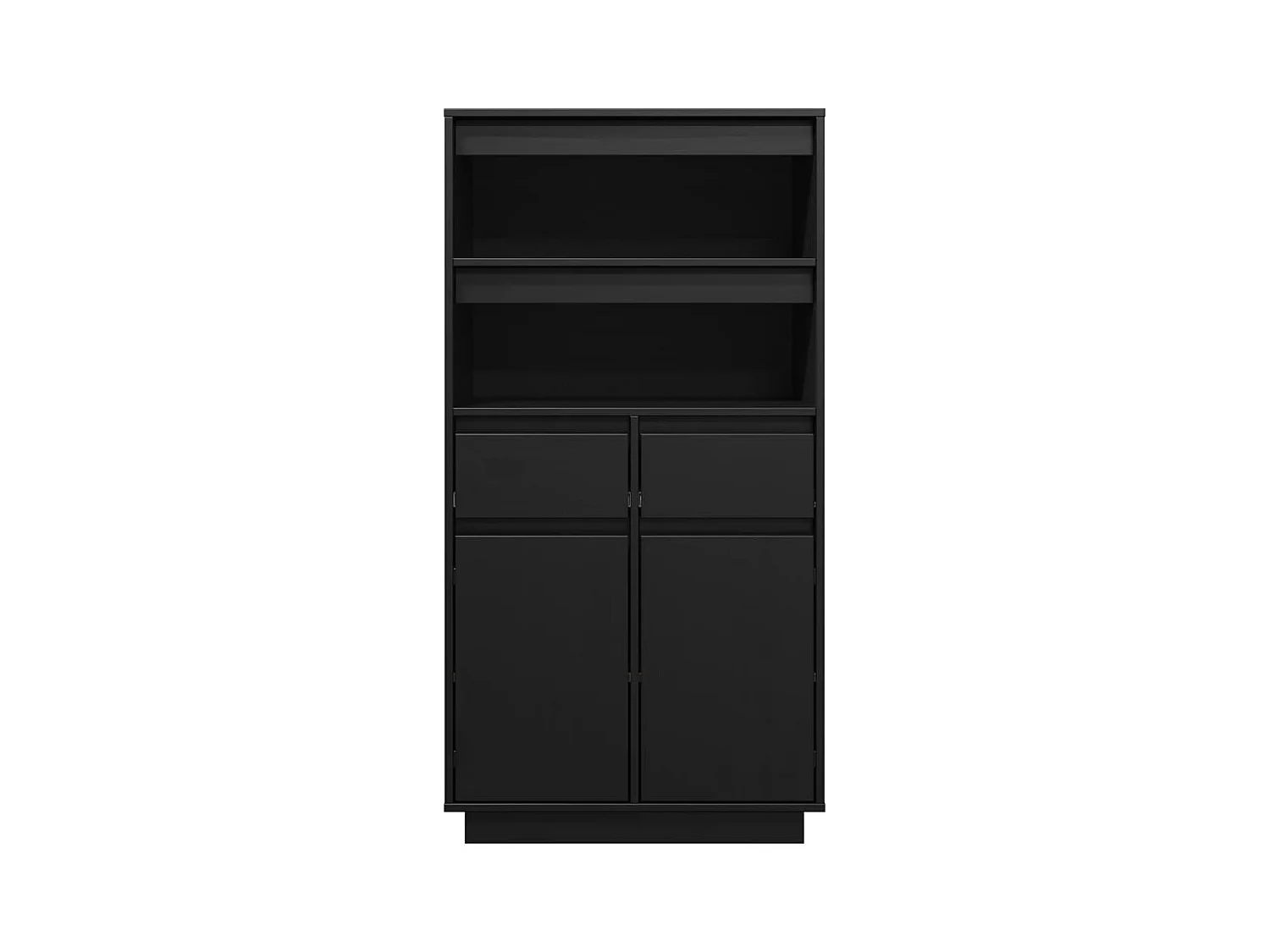 Buffet | Bahut | Meuble de rangement haut Noir 60x40x116,5 cm Bois massif de pin