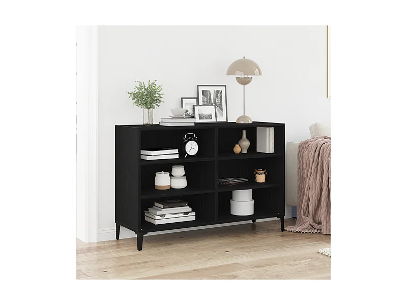 Buffet | Bahut | Meuble de rangement Noir Chêne 103,5x35x70 cm en bois d'ingénierie