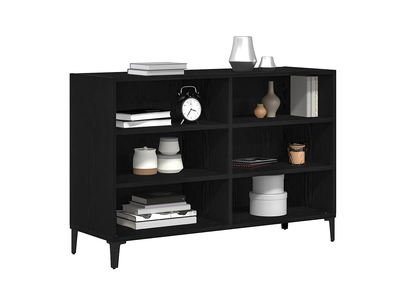 Buffet | Bahut | Meuble de rangement Noir Chêne 103,5x35x70 cm en bois d'ingénierie