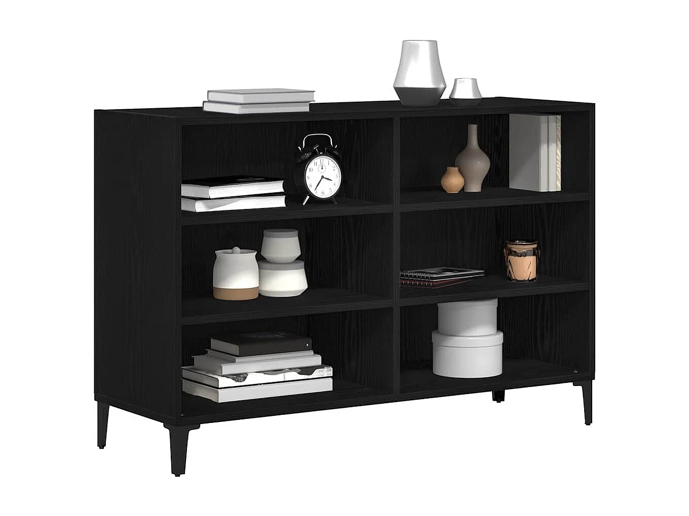 Buffet | Bahut | Meuble de rangement Noir Chêne 103,5x35x70 cm en bois d'ingénierie