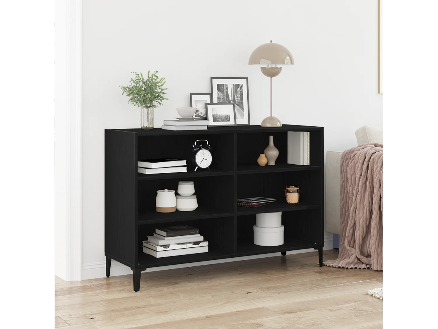 Buffet | Bahut | Meuble de rangement Noir Chêne 103,5x35x70 cm en bois d'ingénierie