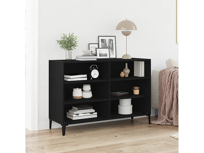 Buffet | Bahut | Meuble de rangement Noir Chêne 103,5x35x70 cm en bois d'ingénierie