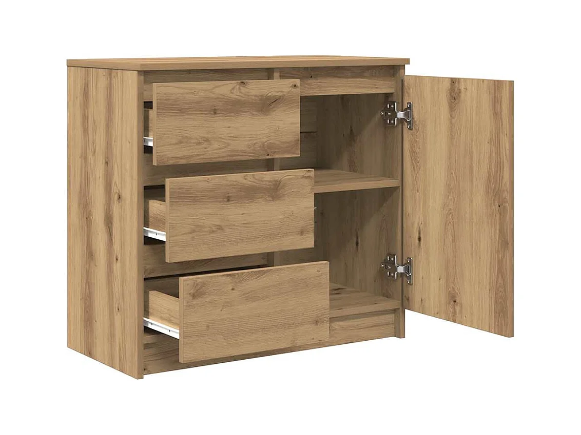 Buffet | Commode à tiroir | Meuble de rangement avec tiroir chêne artisanal 71x35x65 cm bois ingénierie