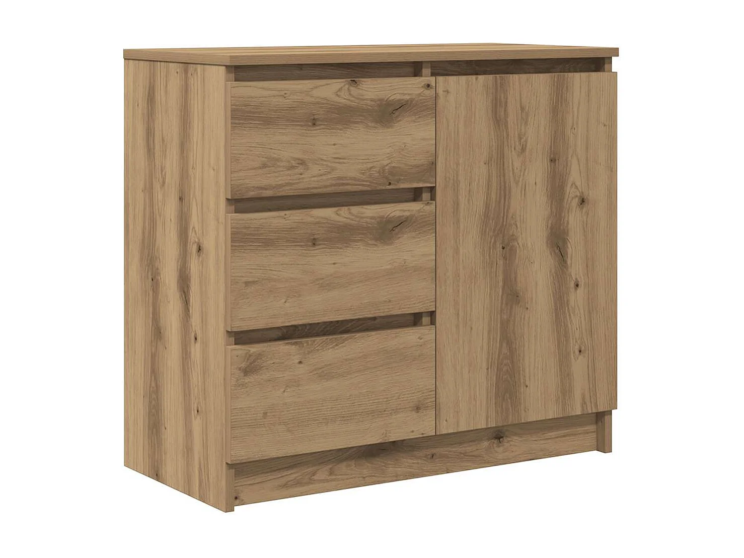 Credenza | Buffet | Armadio con Cassetto Rovere Artigianale 71x35x65 cm Truciolato