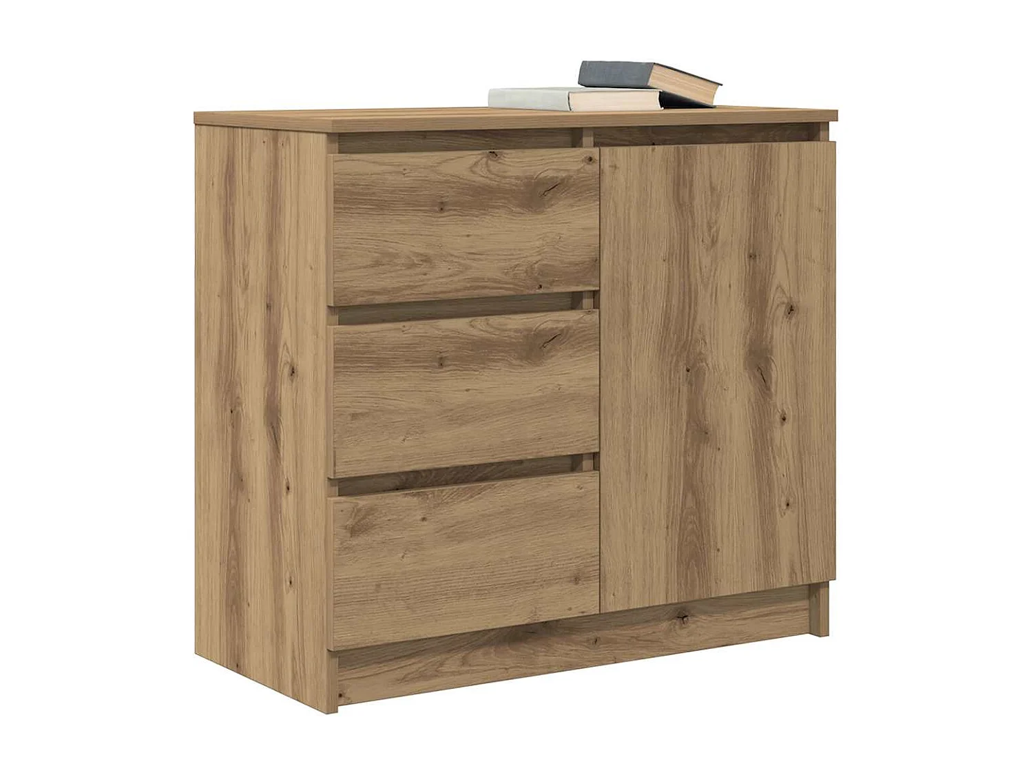 Credenza | Buffet | Armadio con Cassetto Rovere Artigianale 71x35x65 cm Truciolato