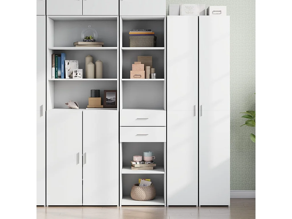 Buffet | Bahut | Meuble de rangement haut blanc 45x42,5x185 cm bois d'ingénierie