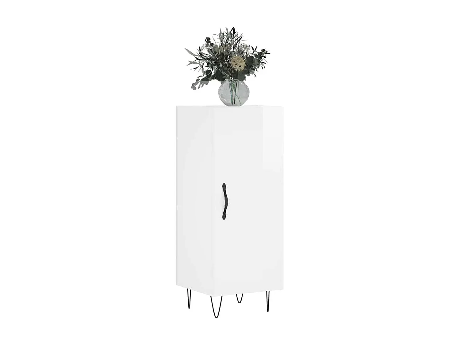 Buffet | Bahut | Meuble de rangement Blanc brillant 34,5x34x90 cm Bois d'ingénierie