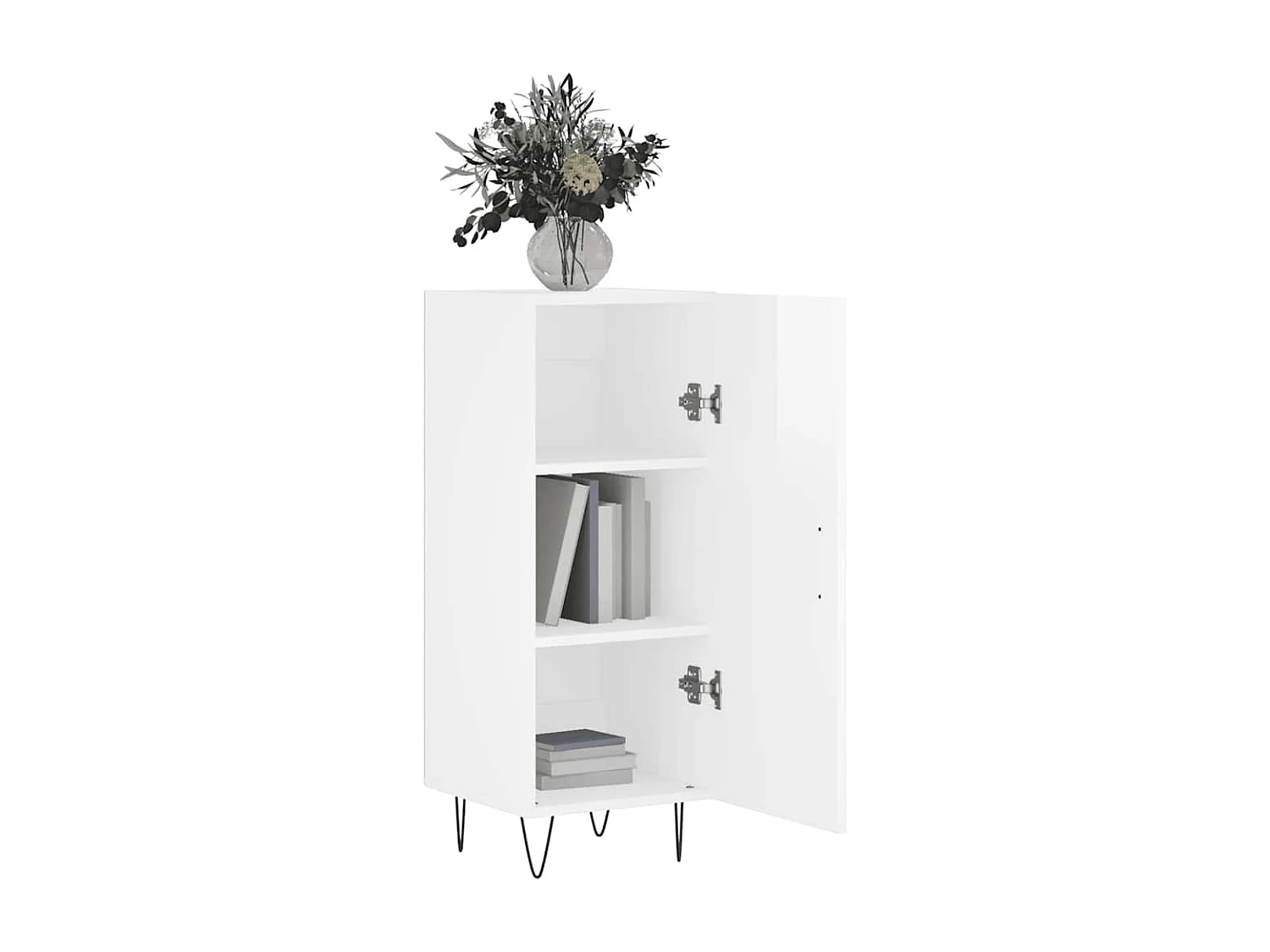 Buffet | Bahut | Meuble de rangement Blanc brillant 34,5x34x90 cm Bois d'ingénierie