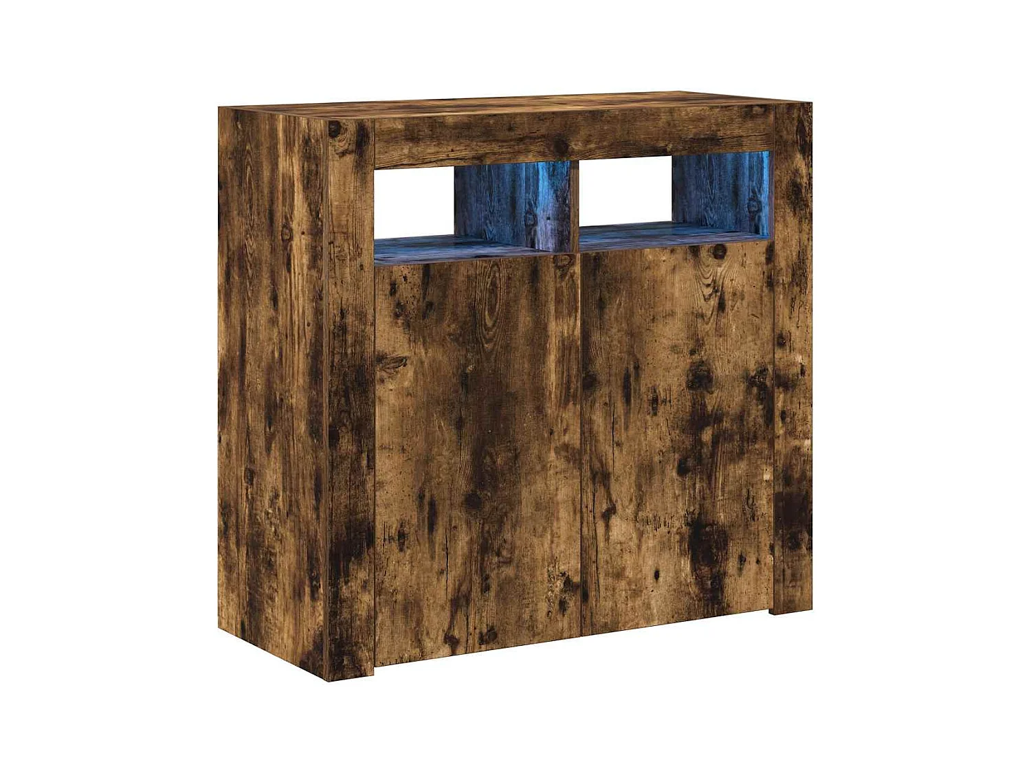 Credenza | Buffet | Armadio con Luci LED Rovere Fumo 80x35x75 cm