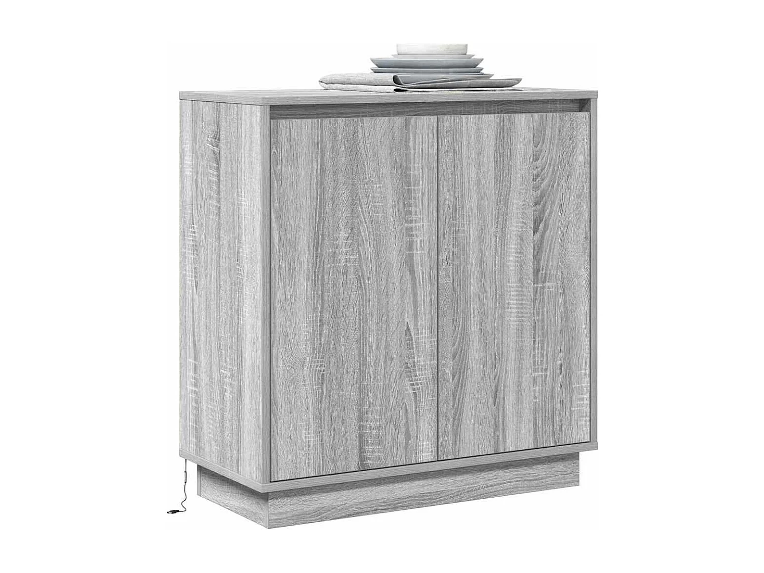 Credenza | Buffet | Armadio LED Grigio Sonoma 71x34,5x75 cm in Legno Ingengnerizzato