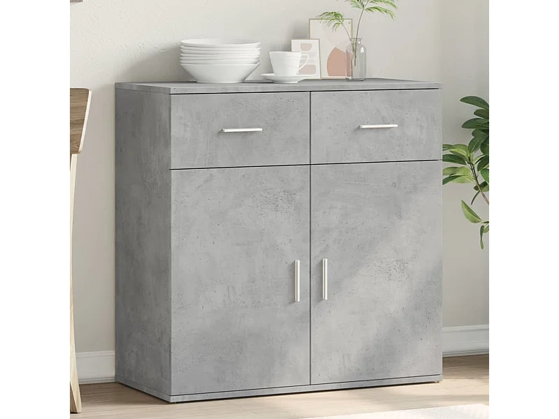 Credenza | Buffet | Armadio Grigio Cemento 79x38x80 cm in Legno Multistrato