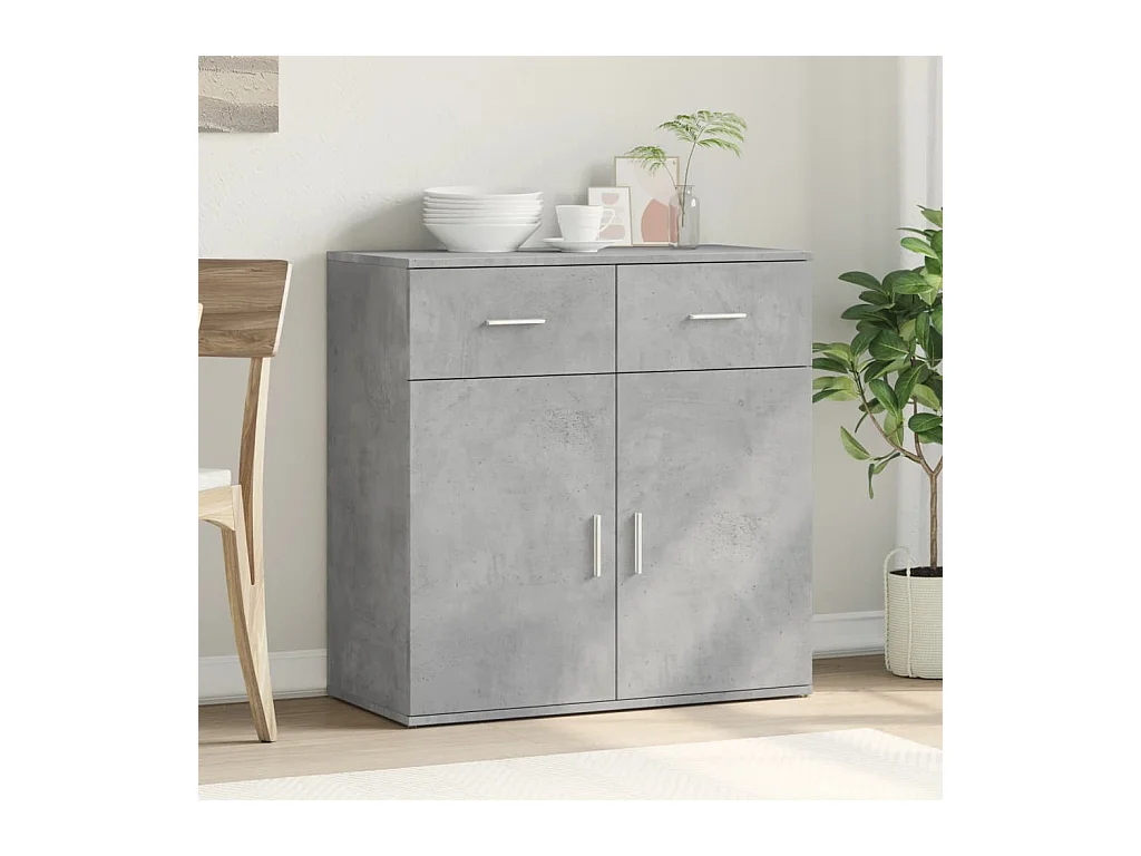 Credenza | Buffet | Armadio Grigio Cemento 79x38x80 cm in Legno Multistrato