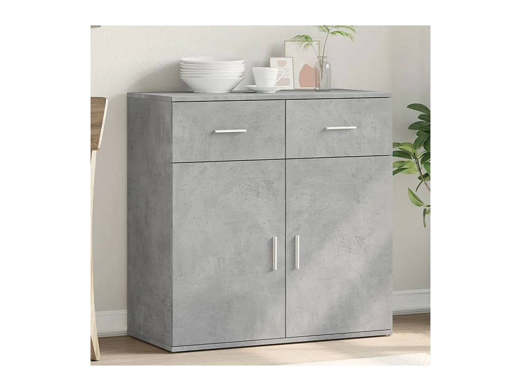 Credenza | Buffet | Armadio Grigio Cemento 79x38x80 cm in Legno Multistrato