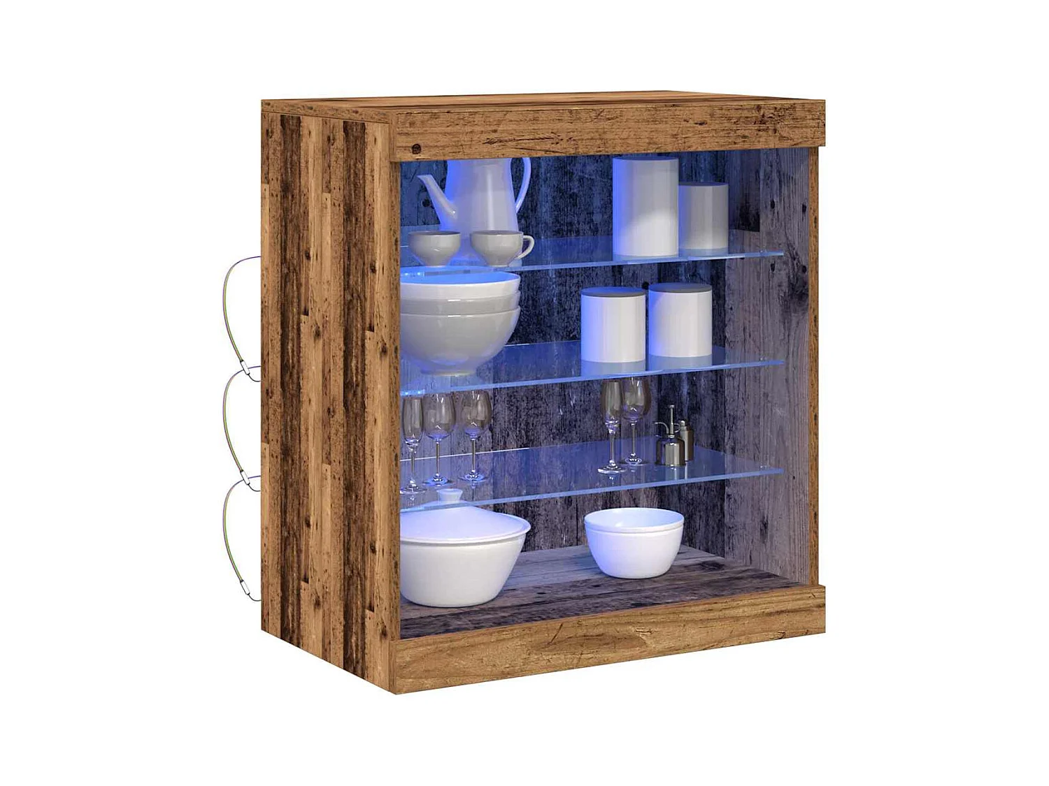 Buffet | Bahut | Meuble de rangement avec lumières LED Bois ancien 60,5x37x67 cm