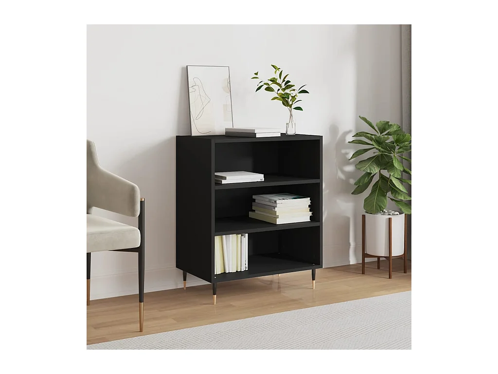 Buffet | Bahut | Meuble de rangement noir 57x35x70 cm bois d’ingénierie