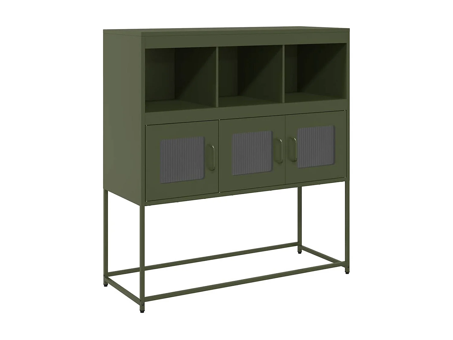 Buffet | Bahut | Meuble de rangement vert olive 100,5x39x107 cm acier laminé à froid