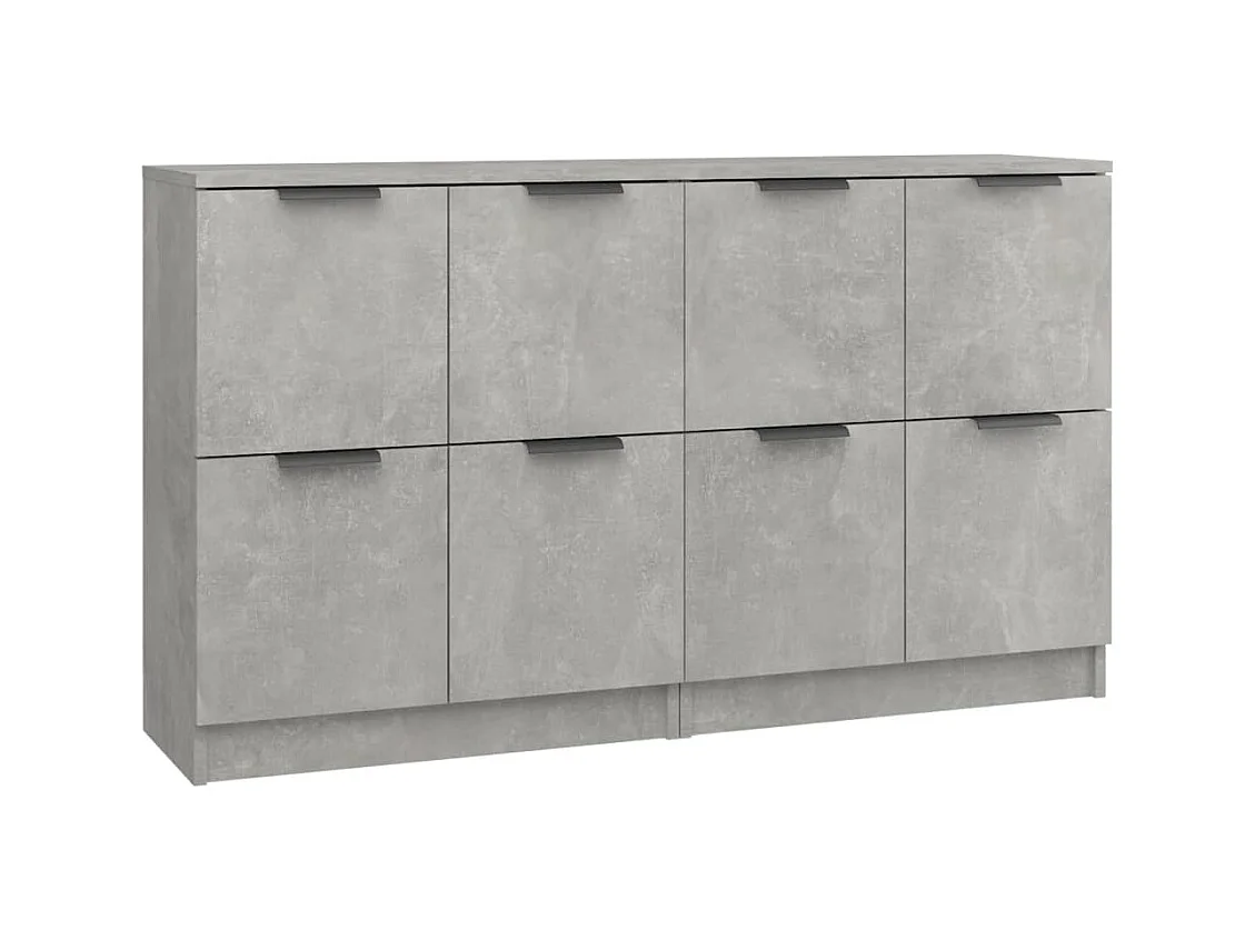 Buffets | Bahuts | Meuble de rangement 2 pcs Gris béton 60x30x70 cm Bois d'ingénierie