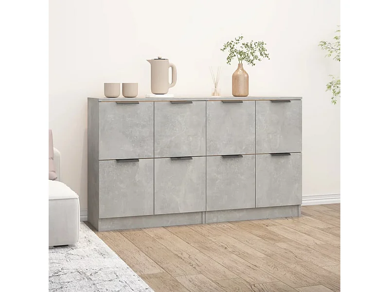 Buffets | Bahuts | Meuble de rangement 2 pcs Gris béton 60x30x70 cm Bois d'ingénierie