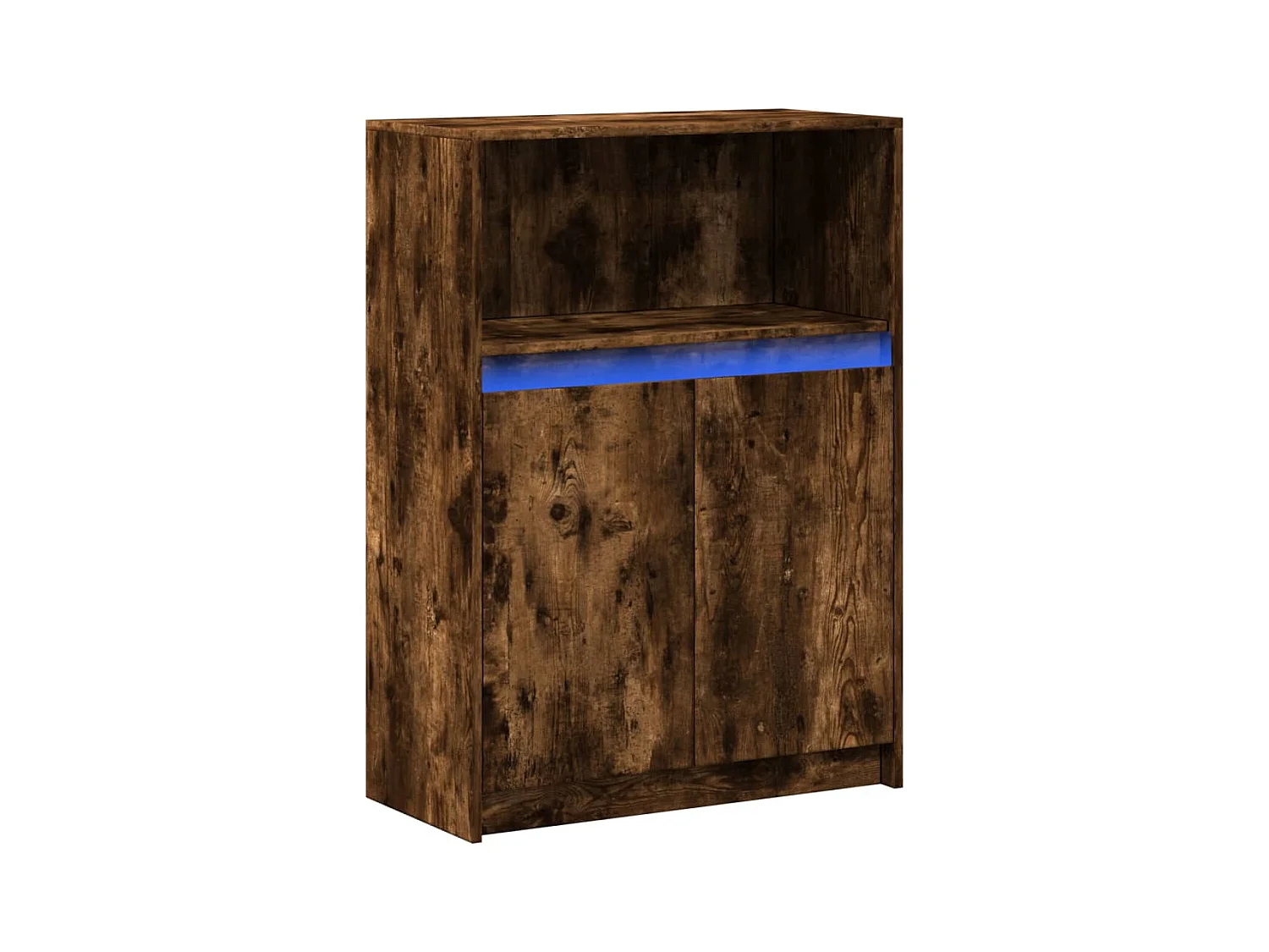 Credenza | Buffet | Armadio con LED Rovere Fumo 72x34x100 cm in Legno Multistrato