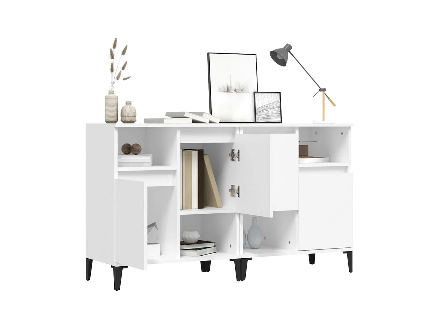 Credenze | Buffet | Armadi 2pz Bianche 60x35x70 cm in Legno Multistrato