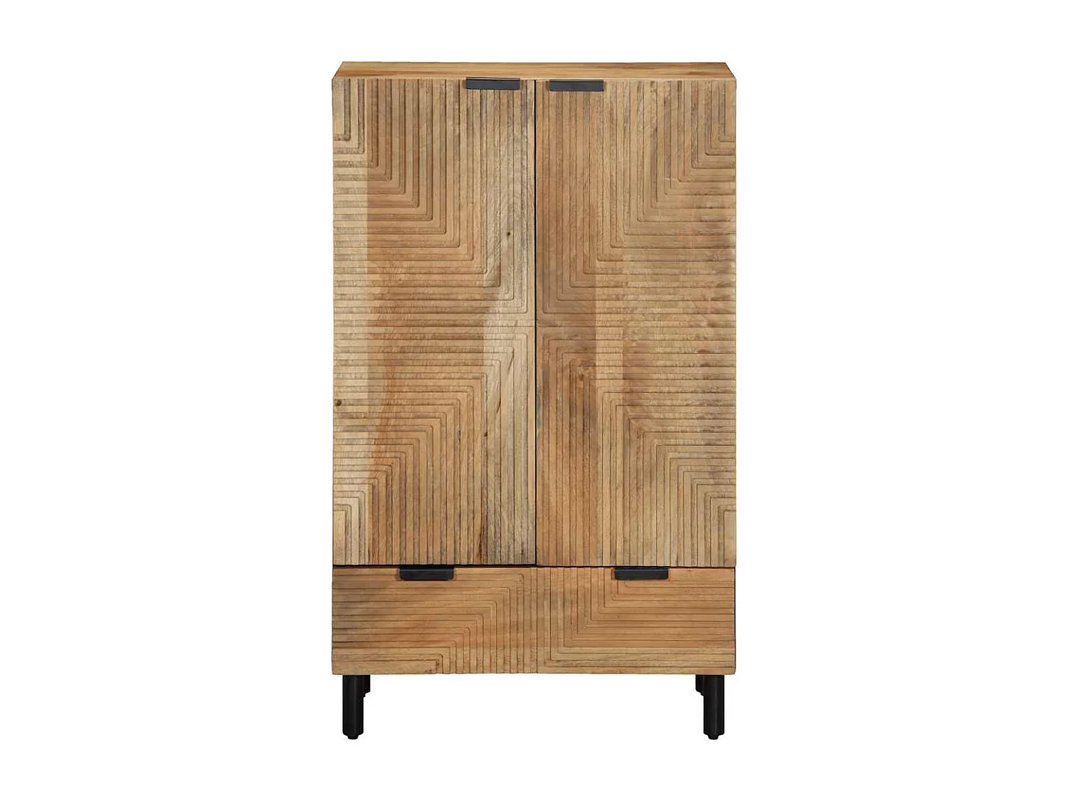 Credenza | Buffet | Armadio Marrone 60x33x100 cm in Legno Massello di Mango