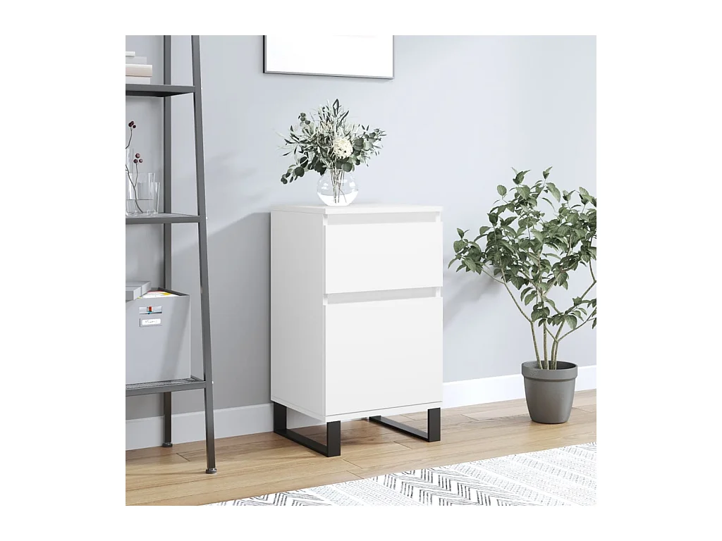 Credenza | Buffet | Armadio Bianca 40x35x70 cm in Legno Multistrato