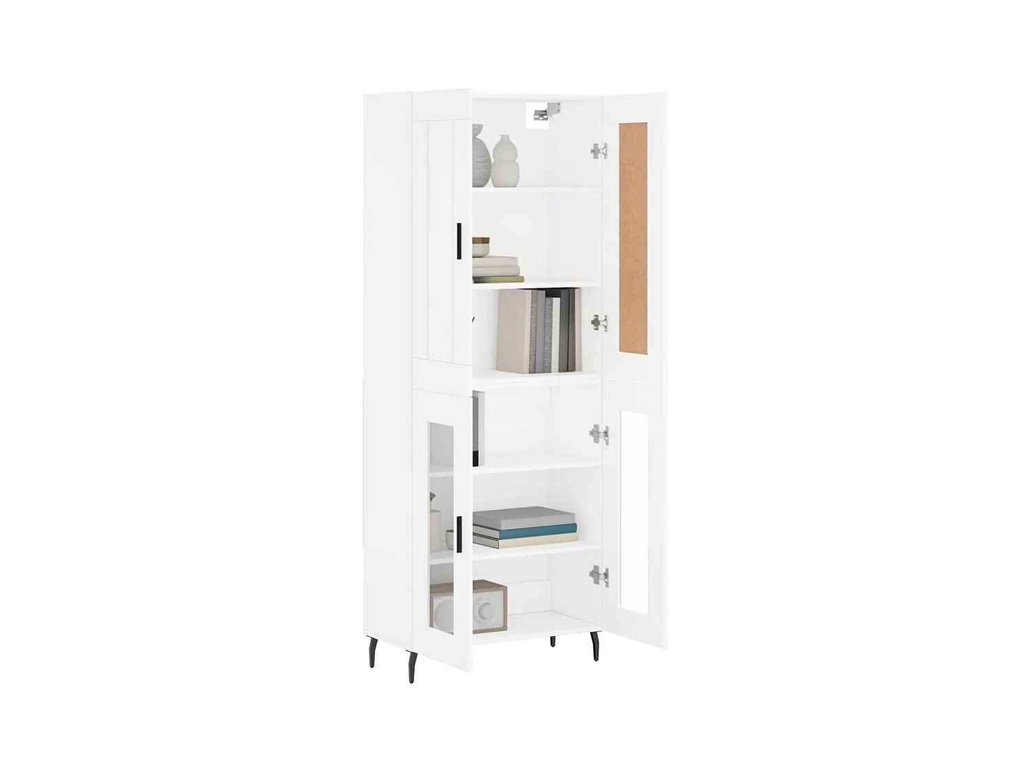 Credenza | Buffet | Armadio Bianca 69,5x34x180 cm in Legno Multistrato