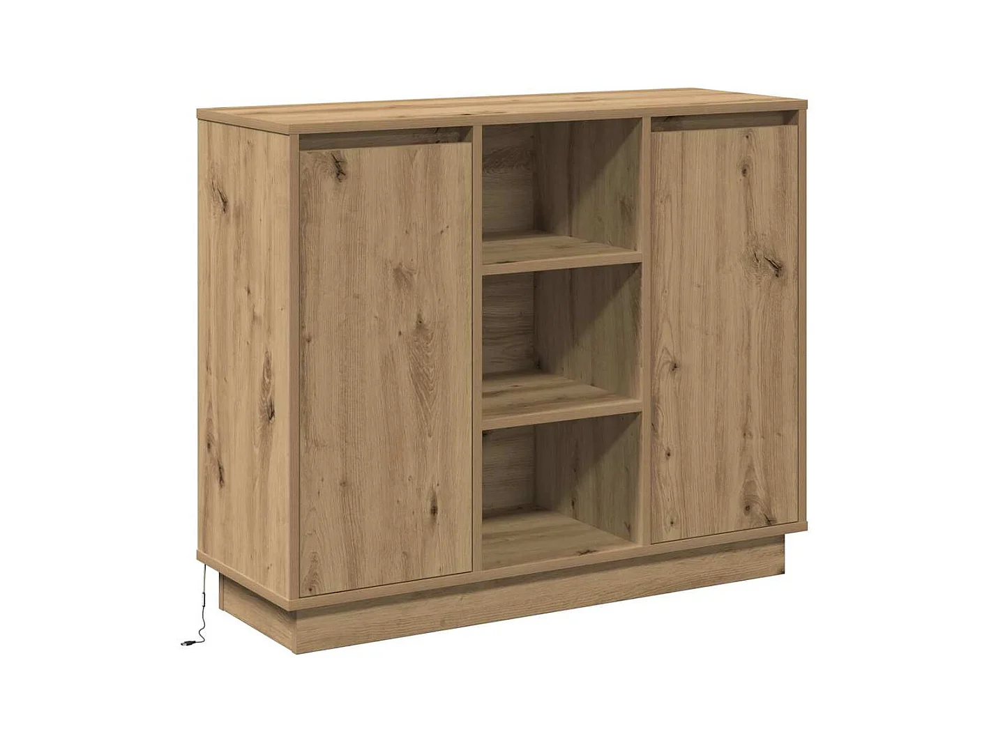 Buffet | Bahut | Meuble de rangement avec LED Chêne Artisanale 90x32x75 cm Bois d'ingénierie