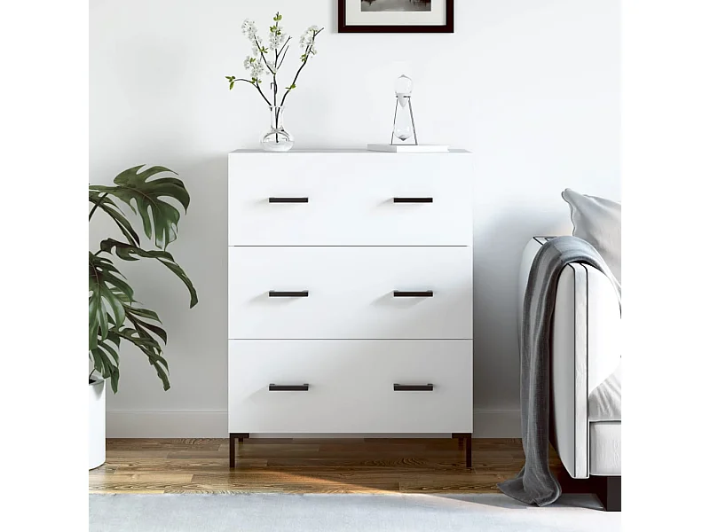 Credenza | Buffet | Armadio Bianca 69,5x34x90 cm in Legno Multistrato