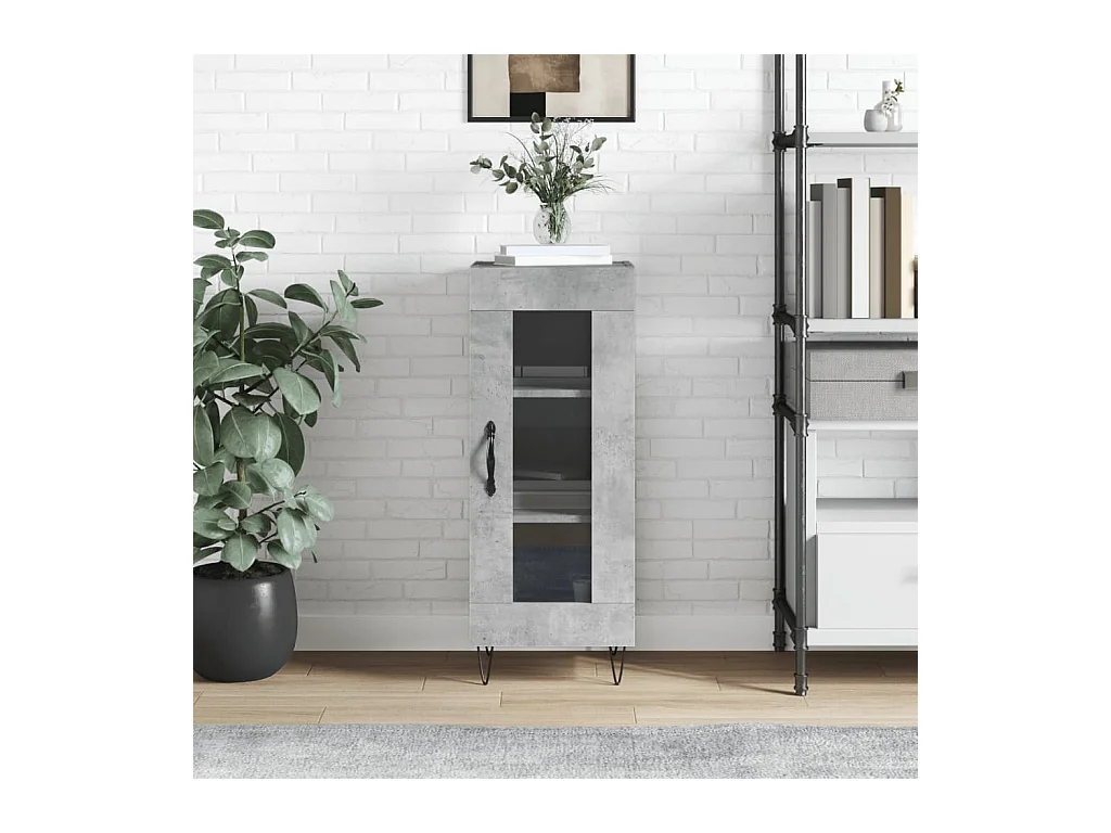 Credenza | Buffet | Armadio Grigio Cemento 34,5x34x90 cm in Legno Multistrato