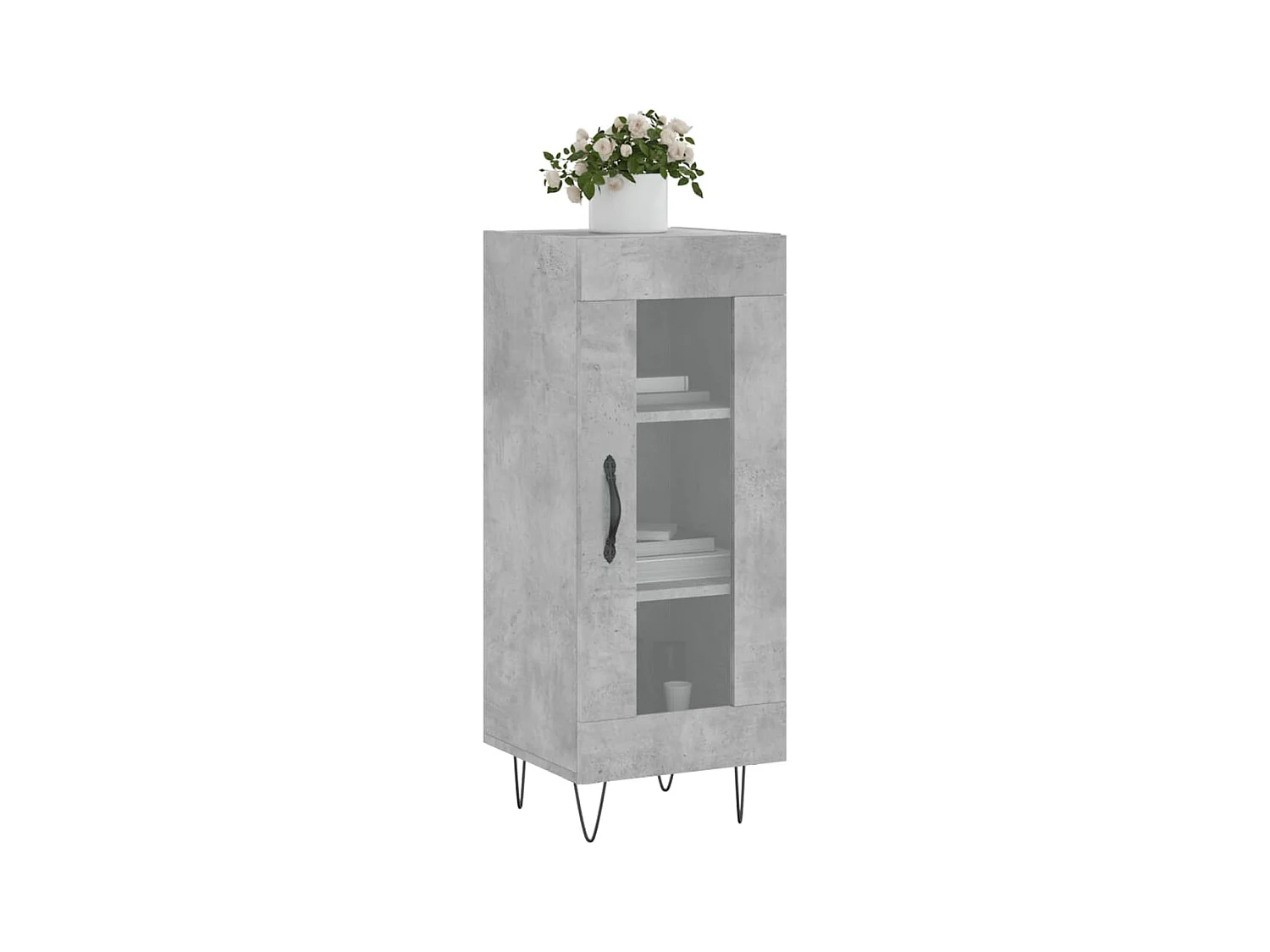Credenza | Buffet | Armadio Grigio Cemento 34,5x34x90 cm in Legno Multistrato