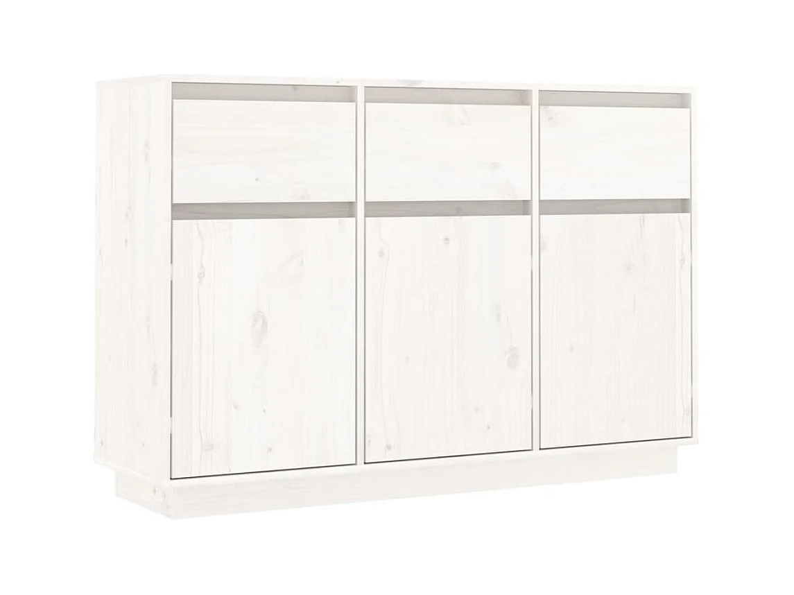 Buffet | Bahut | Meuble de rangement blanc 110x34x75 cm bois massif de pin