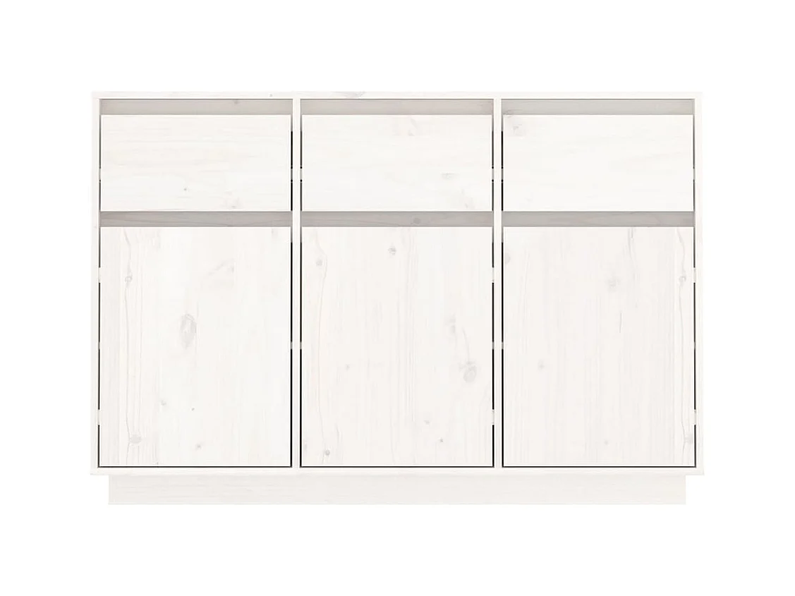 Buffet | Bahut | Meuble de rangement blanc 110x34x75 cm bois massif de pin