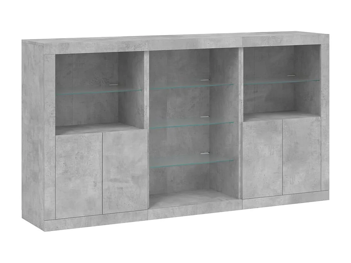 Buffet | Bahut | Meuble de rangement avec lumières LED gris béton 181,5x37x100 cm