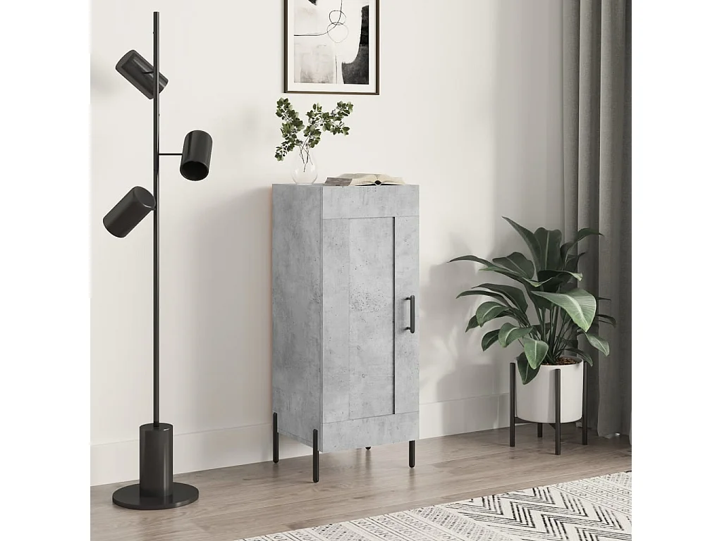 Buffet | Bahut | Meuble de rangement Gris béton 34,5x34x90 cm Bois d'ingénierie