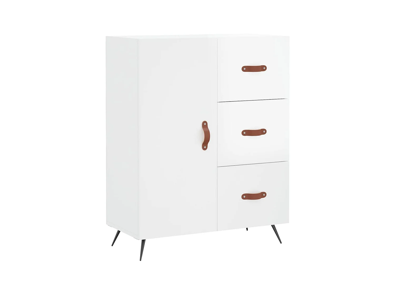 Buffet | Bahut | Meuble de rangement Blanc brillant 69,5x34x90 cm Bois d'ingénierie
